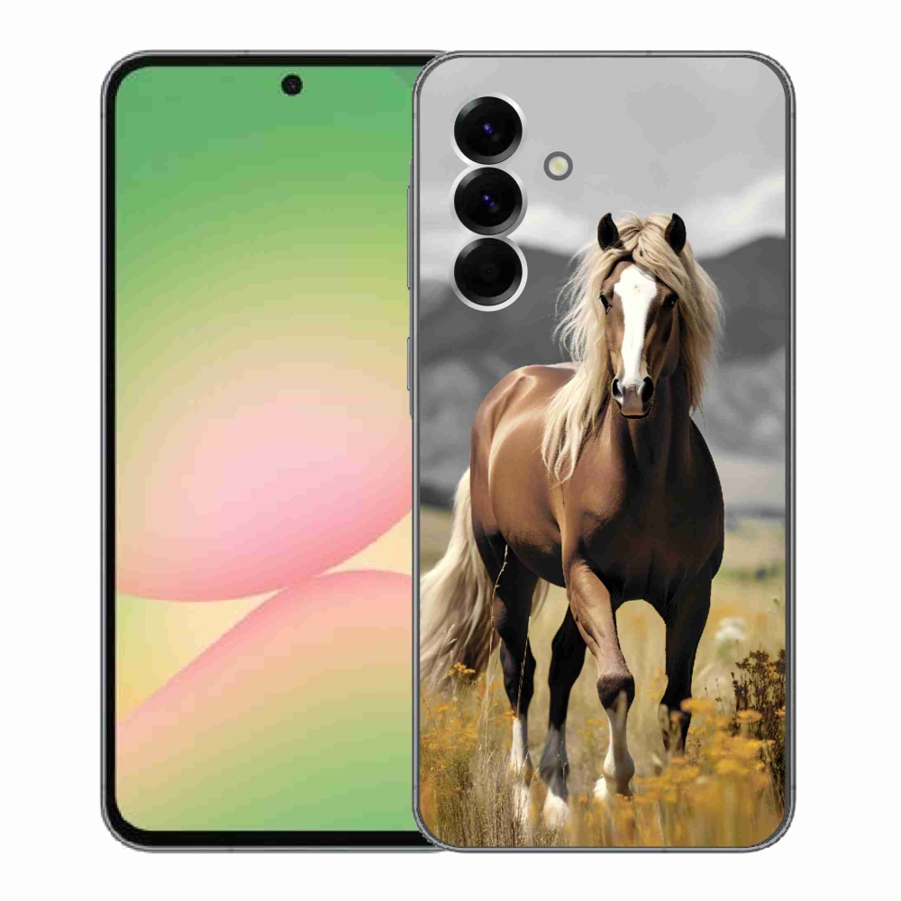 Gelový kryt mmCase na Samsung Galaxy A56 5G - hnědý kůň 1