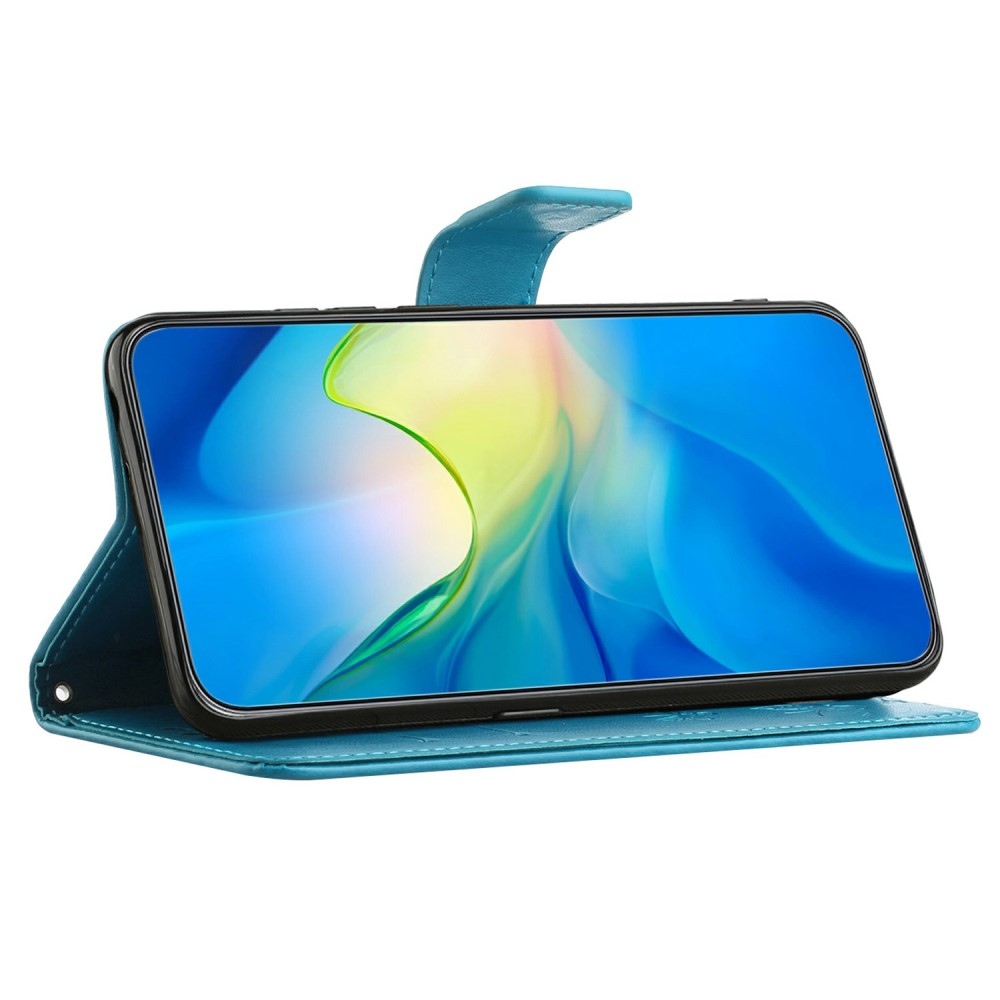Flower knížkové pouzdro na Samsung Galaxy A26 5G - modré