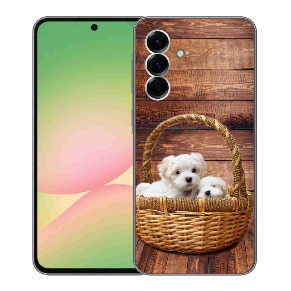 Gelový kryt mmCase na Samsung Galaxy A56 5G - štěňátka