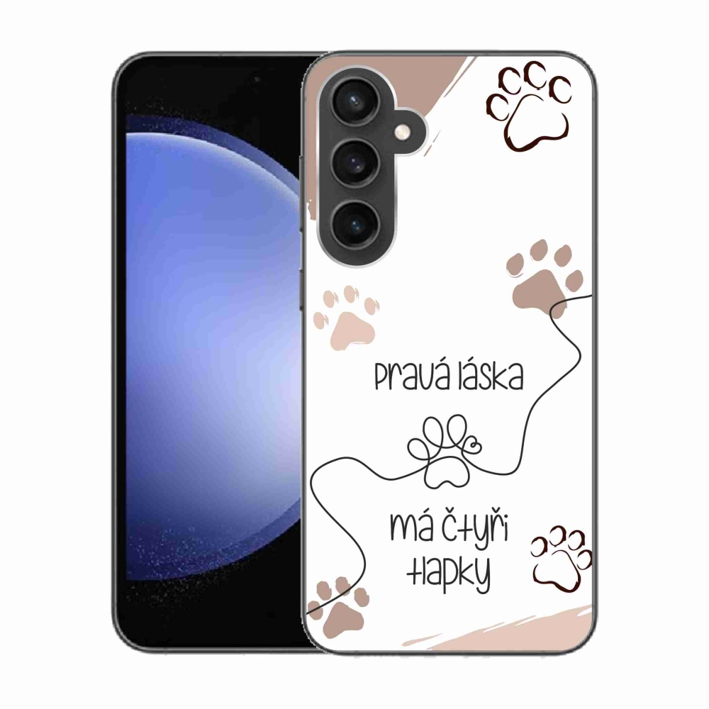 Gelový kryt mmCase na Samsung Galaxy S23 FE - psí motiv 1 bílé pozadí