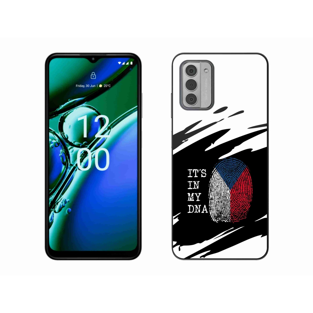 Gelový kryt mmCase na Nokia G42 - vlajka otisk prstu černobílé pozadí