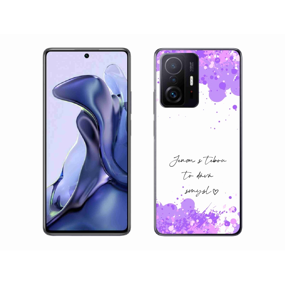 Gelový kryt mmCase na Xiaomi 11T - zamilovaný text bílé pozadí