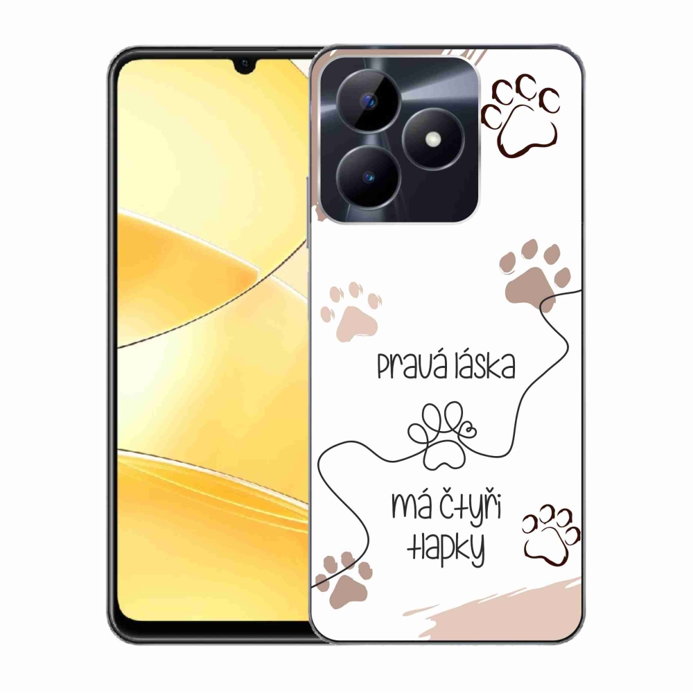 Gelový kryt mmCase na Realme C51/C53 - psí motiv 1 bílé pozadí