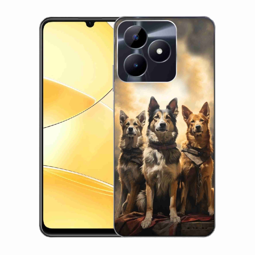Gelový kryt mmCase na Realme C51/C53 - tři psi