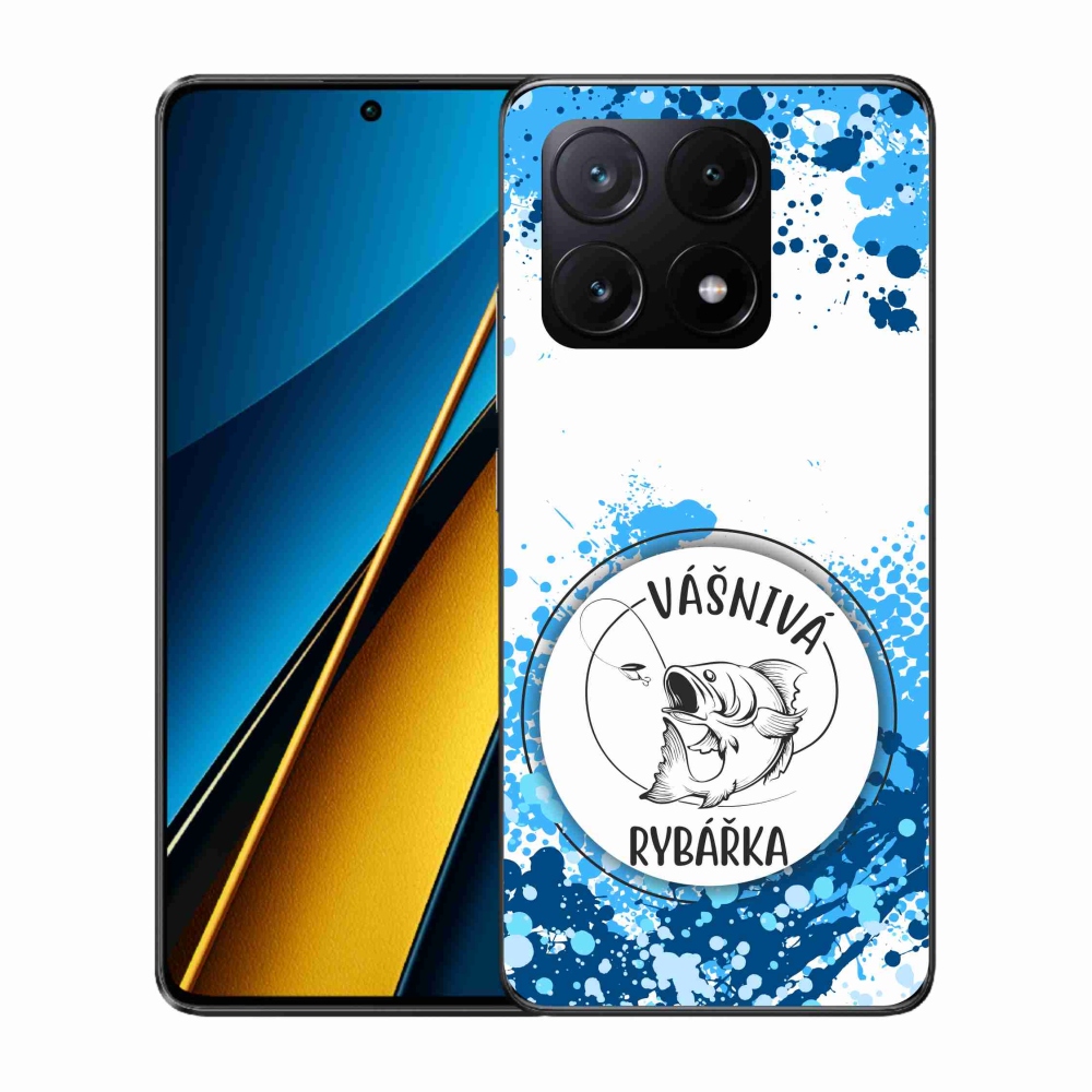 Gelový kryt mmCase na Xiaomi Poco X6 Pro 5G - vášnivá rybářka bílé pozadí