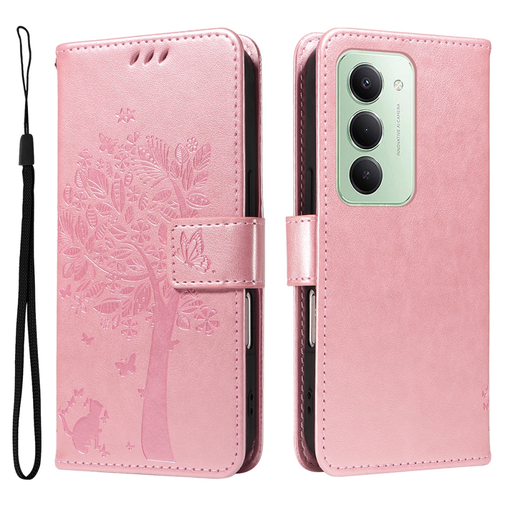 Trees knížkové pouzdro na Xiaomi Redmi 15 4G (171mm) - růžovozlaté