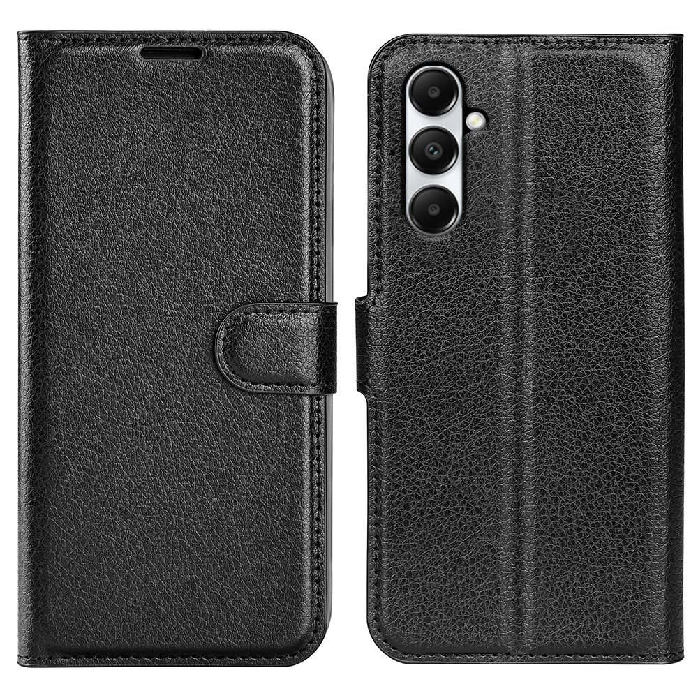 Litchi knížkové pouzdro na Samsung Galaxy A05s - černé