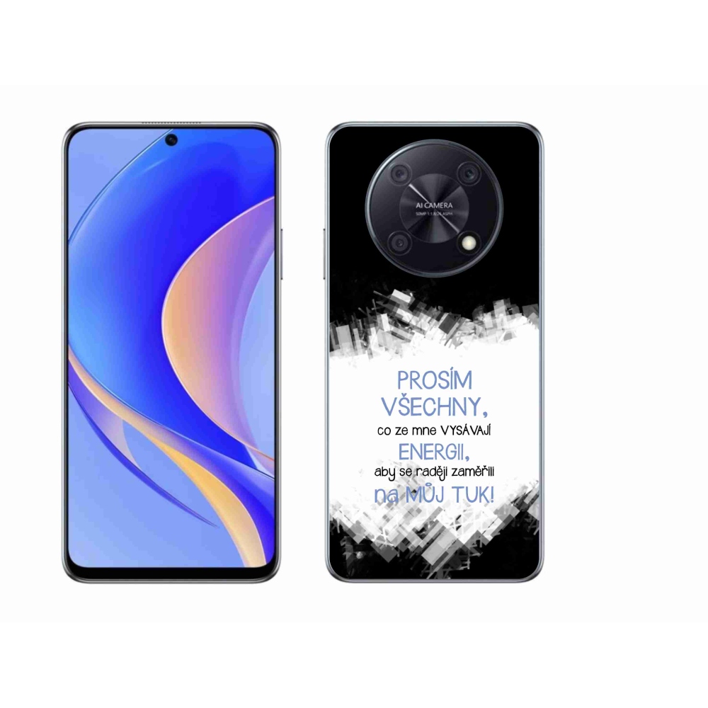 Gelový kryt mmCase na Huawei Nova Y90 - vtipný text 1 modrý
