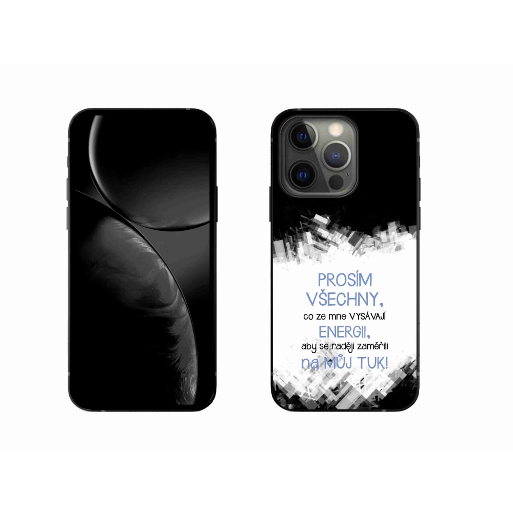 Gelový kryt mmCase na iPhone 13 Pro 6.1 - vtipný text 1 modrý