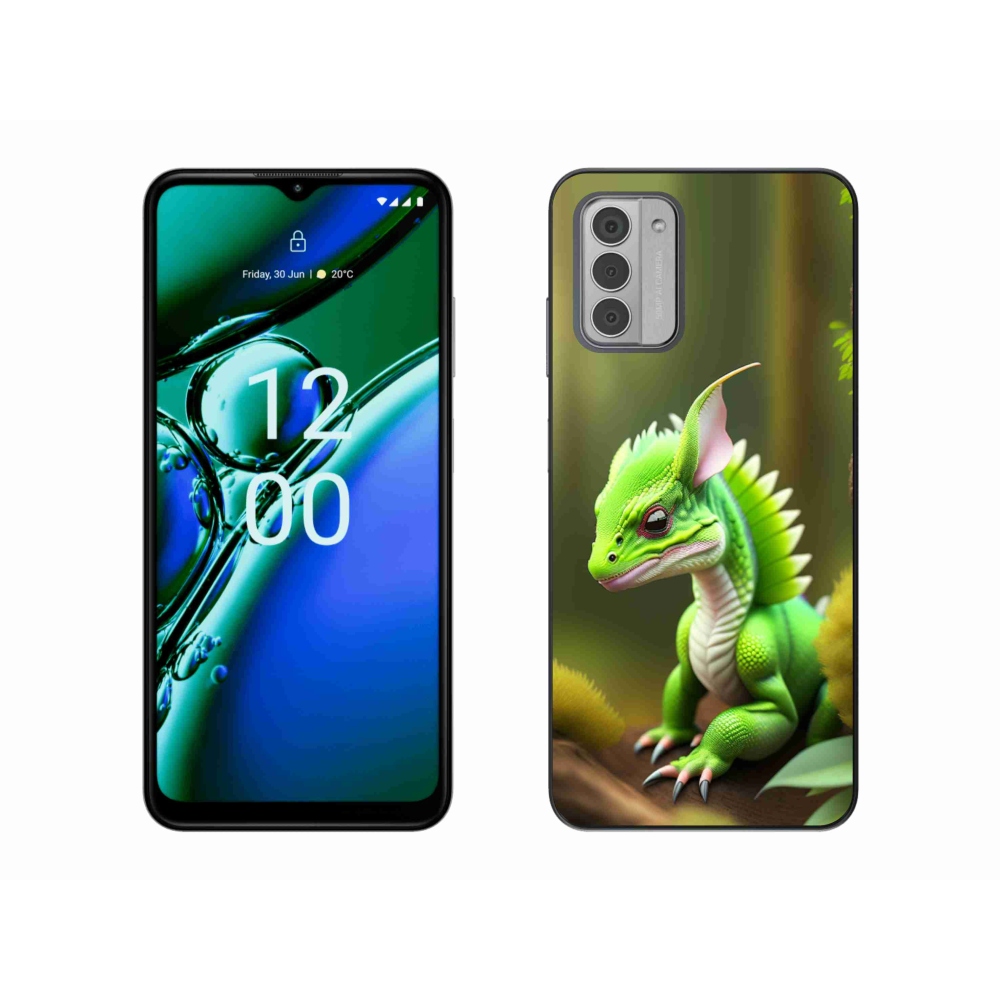 Gelový kryt mmCase na Nokia G42 - zelený dráček