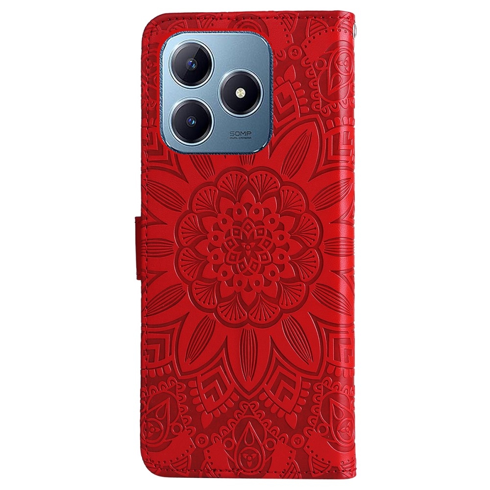 Sunflower knížkové pouzdro na Realme Note 60 - červené