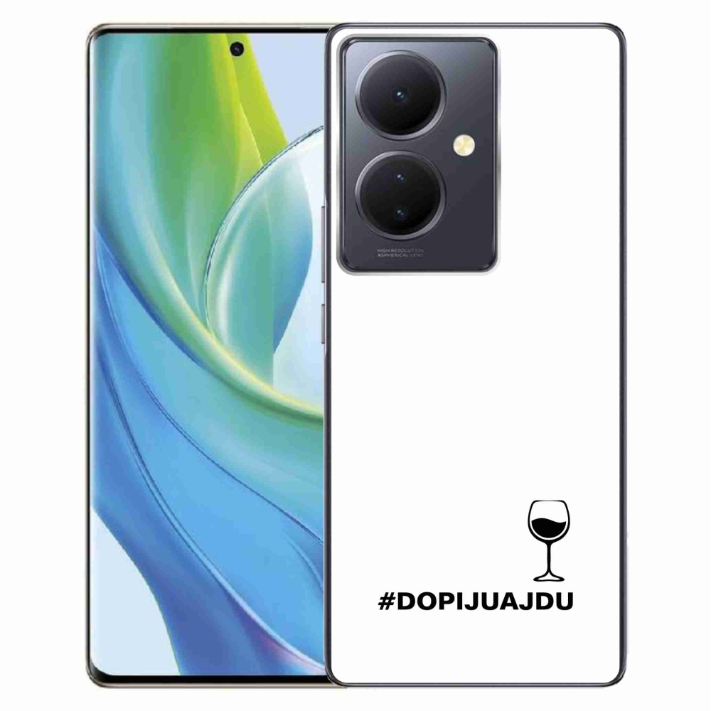Gelový kryt mmCase na Vivo V29 Lite 5G - vinný motiv bílé pozadí