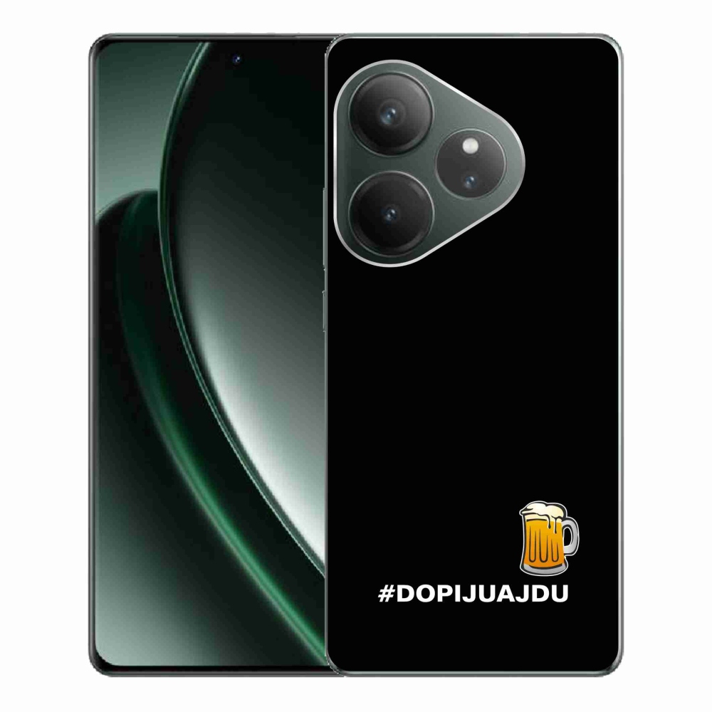 Gelový kryt mmCase na Realme GT 6 5G/GT 6T 5G - pivní motiv 1 černé pozadí