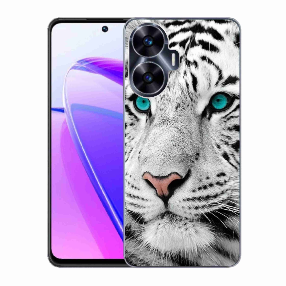 Gelový kryt mmCase na Realme C55 - bílý tygr