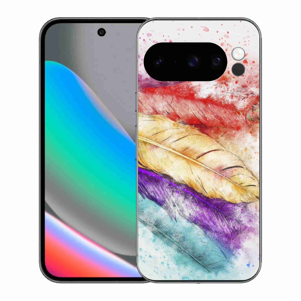 Gelový kryt mmCase na Google Pixel 10 Pro - barevné peří