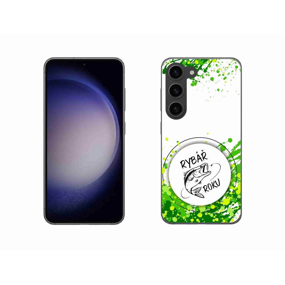 Gelový kryt mmCase na Samsung Galaxy S23 5G - rybář roku bílé pozadí