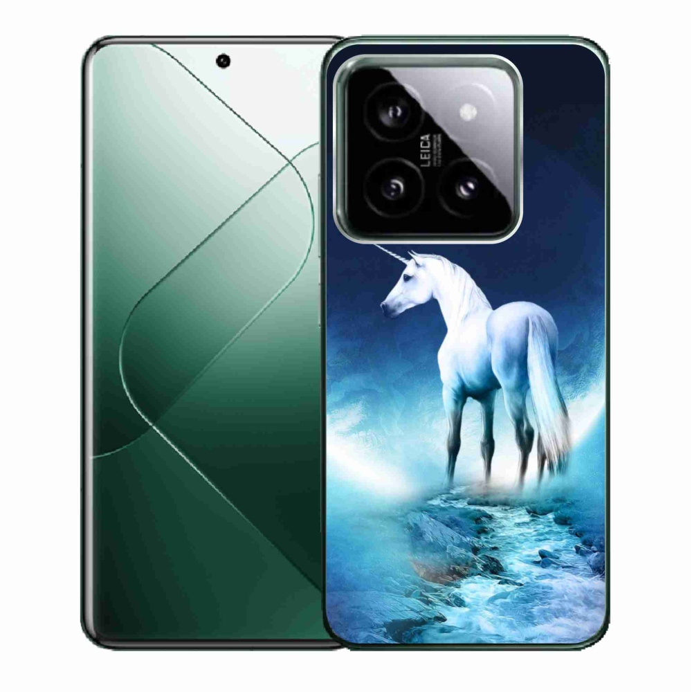Gelový kryt mmCase na Xiaomi 14 - bílý jednorožec