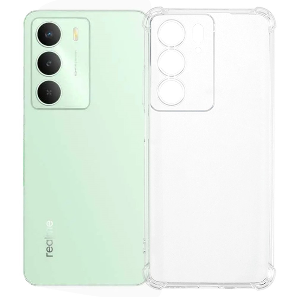 Průhledný gelový obal s vyztuženými rohy na Realme 14x 5G/Realme C75 - průhledný