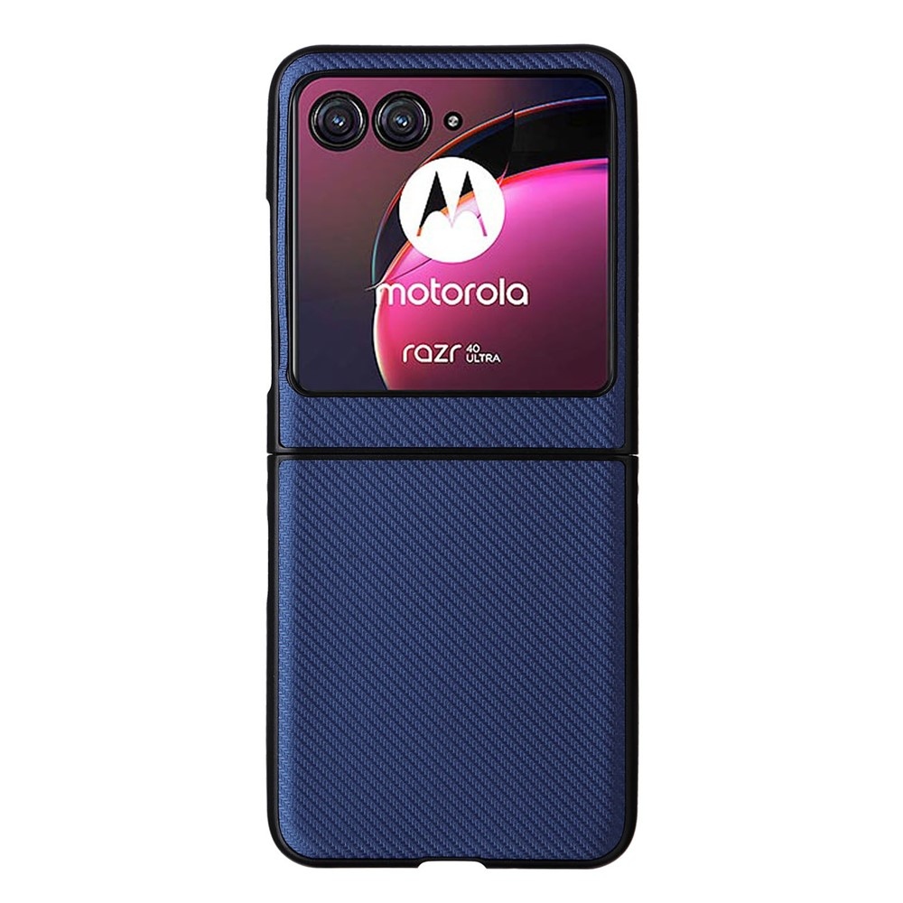 Textury plastový kryt s umělou kůží na Motorola Razr 40 Ultra 5G - modrý