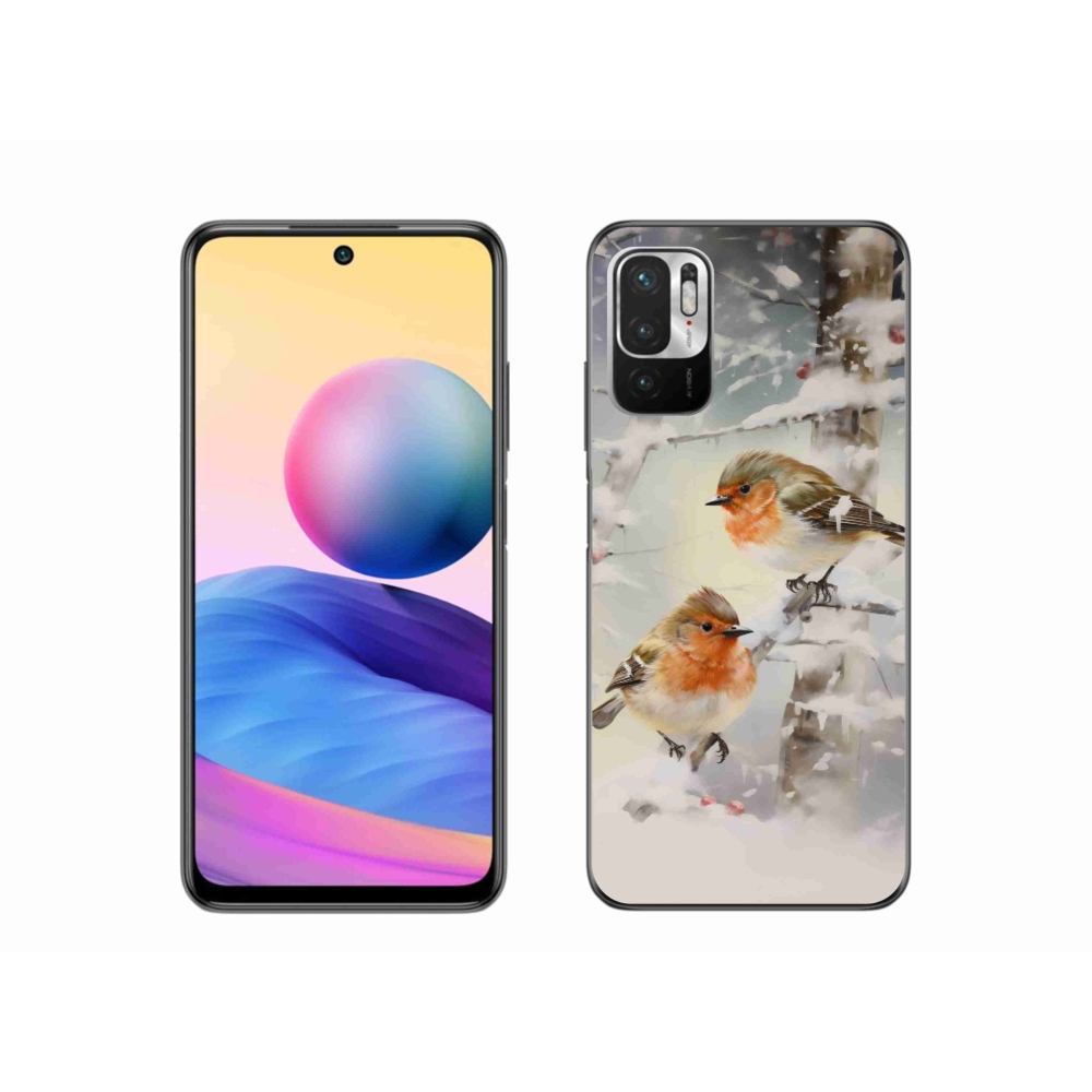 Gelový kryt mmCase na Xiaomi Redmi Note 10 5G - ptáčci v zimě