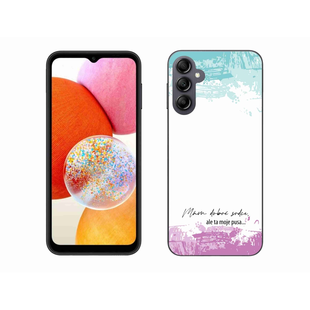 Gelový kryt mmCase na Samsung Galaxy A14 4G/5G - vtipný text 3 bílé pozadí