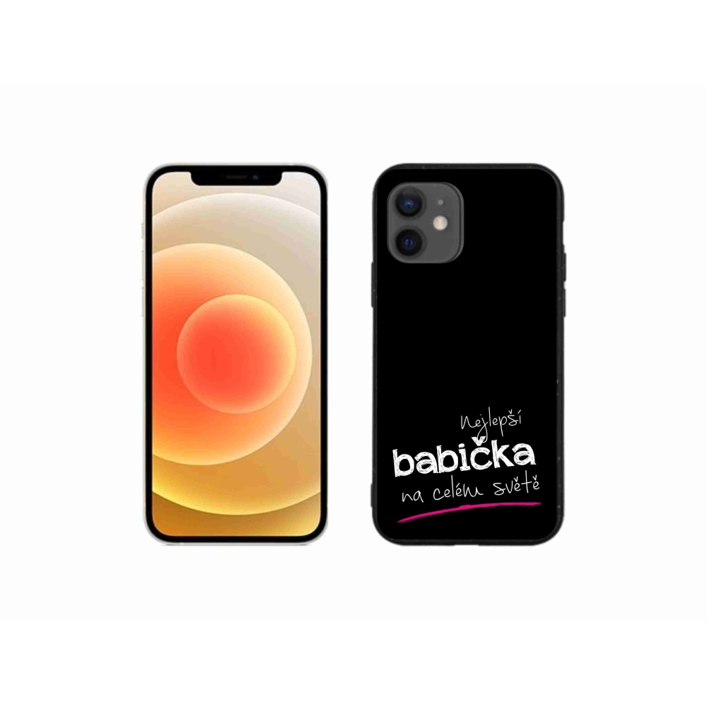 Gelový kryt mmCase na iPhone 12 mini - nejlepší babička 4 černé pozadí
