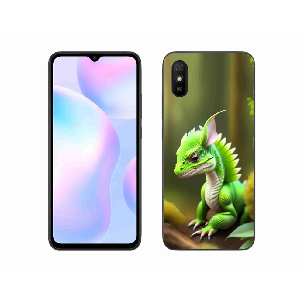Gelový kryt mmCase na Xiaomi Redmi 9AT - zelený dráček