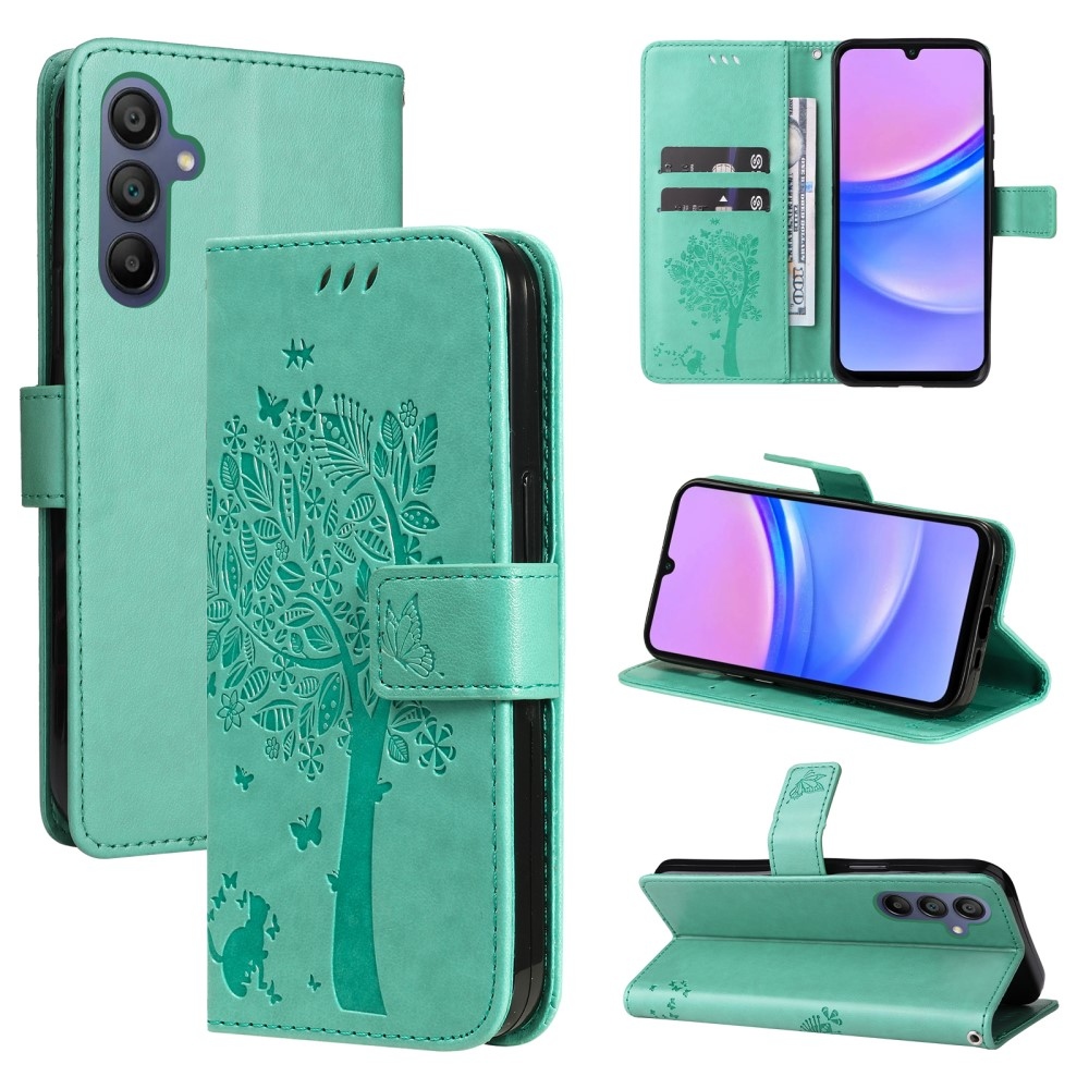 Trees knížkové pouzdro na Samsung Galaxy A16 4G/5G/A26 5G - modrozelené