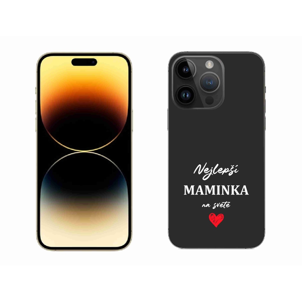 Gelový kryt mmCase na iPhone 14 Pro Max 6.7 - nejlepší maminka 1 černé pozadí
