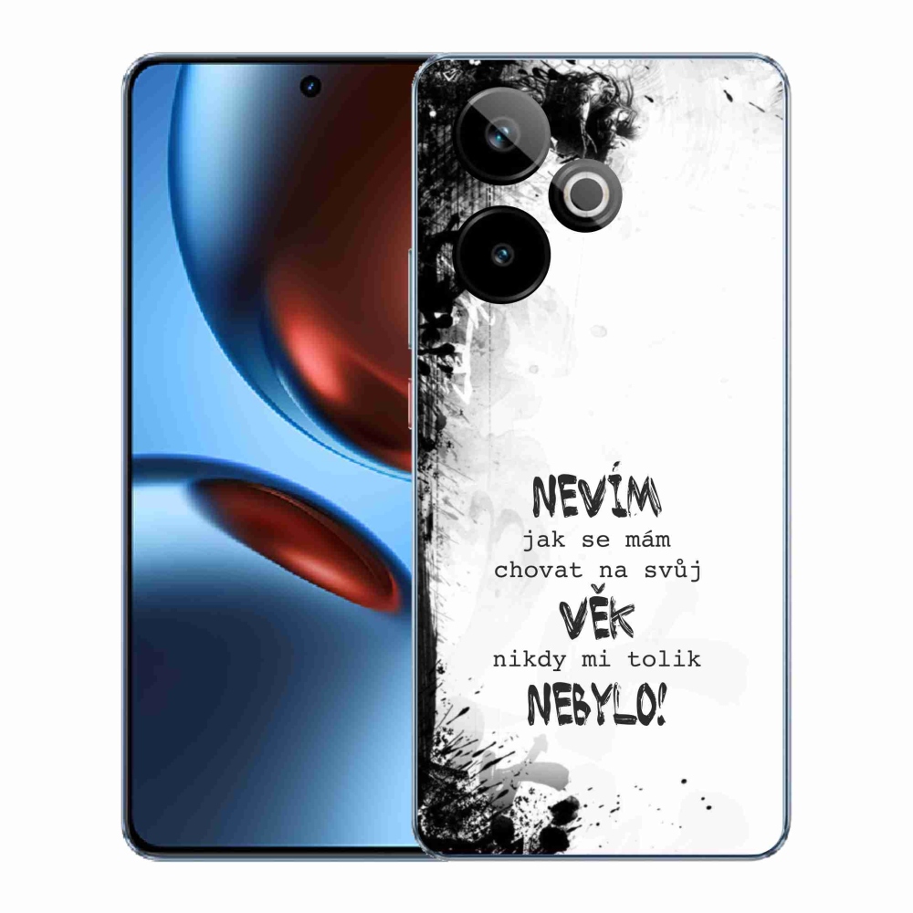 Gelový kryt mmCase na Realme GT 7 5G/GT 7T 5G - vtipný text 14 bílé pozadí