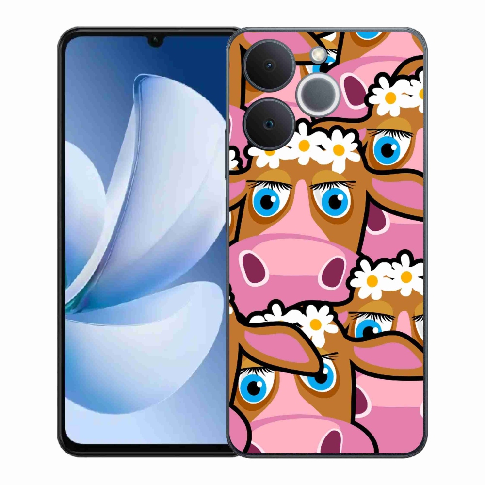 Gelový kryt mmCase na Realme Note 70T - kreslené kravičky