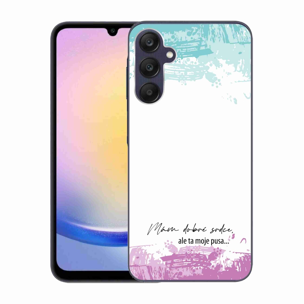 Gelový kryt mmCase na Samsung Galaxy A25 5G - vtipný text 3 bílé pozadí