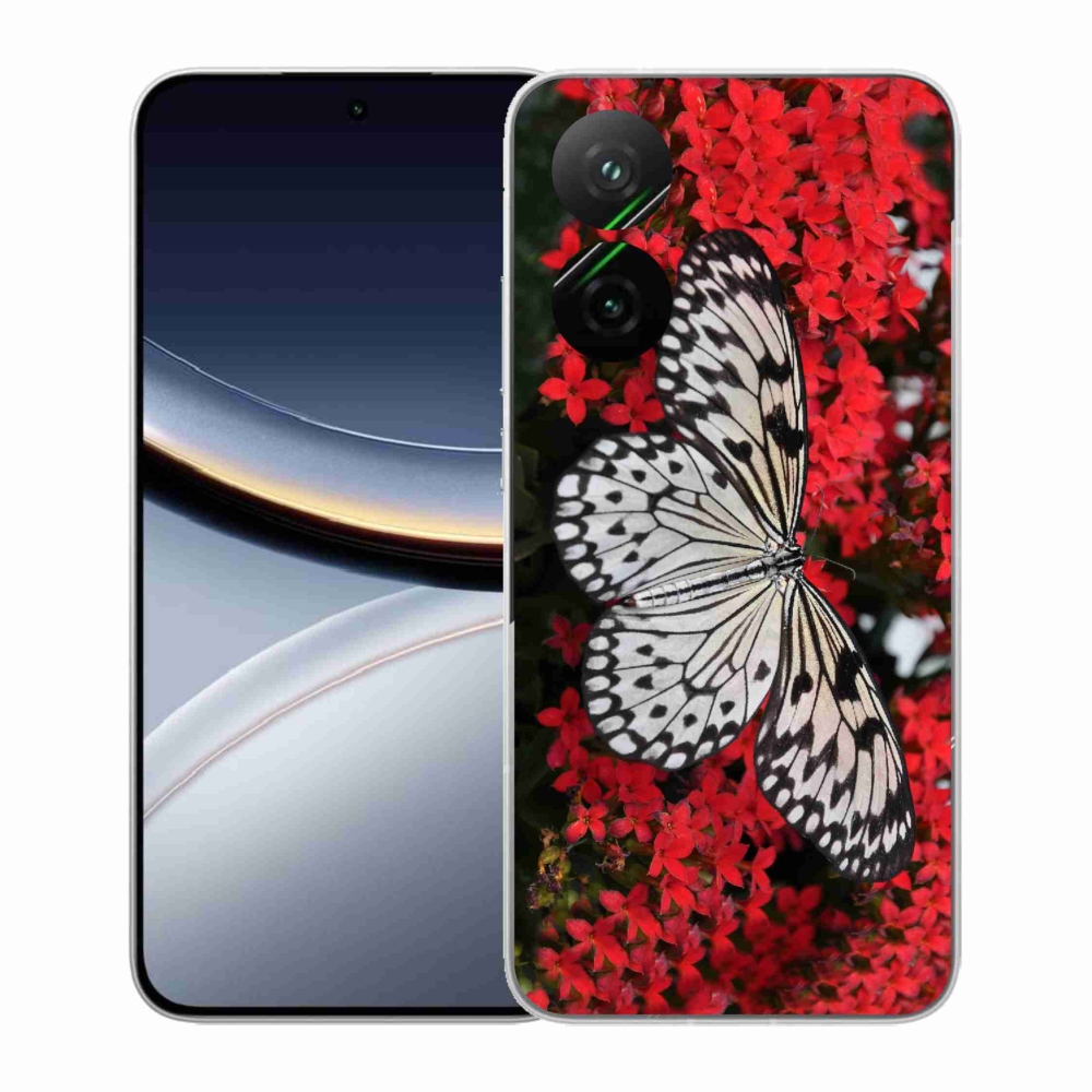 Gelový kryt mmCase na Xiaomi Poco F7 5G - černobílý motýl 1