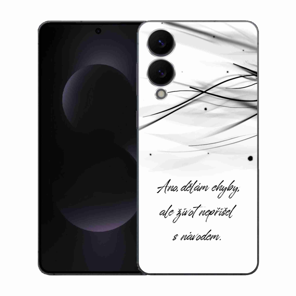 Gelový kryt mmCase na Samsung Galaxy S25 Edge - citát bílé pozadí