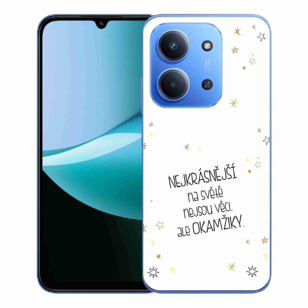 Gelový kryt mmCase na Xiaomi Redmi 15C 4G/5G (173mm) - citát 4 bílé pozadí
