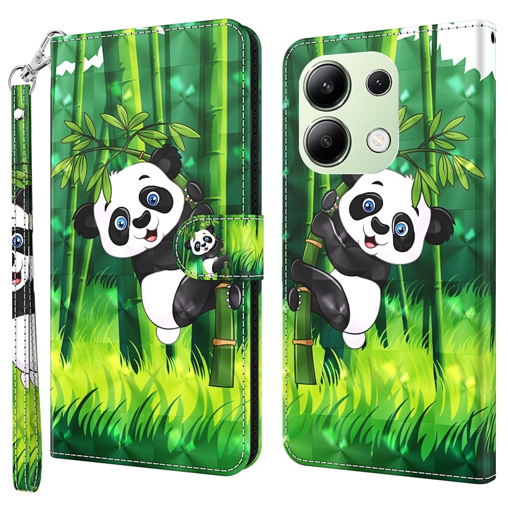 Print knížkové pouzdro na Xiaomi Redmi Note 13 - panda na bambusu