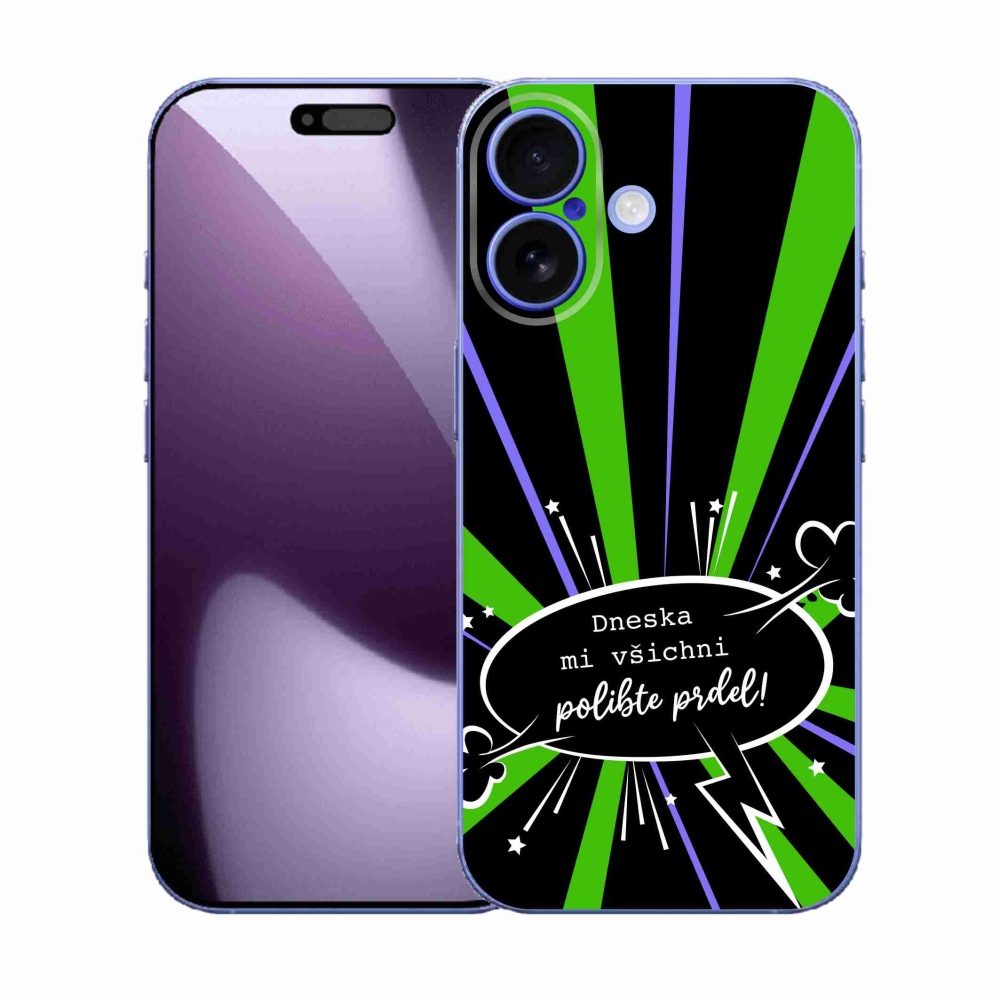 Gelový kryt mmCase na iPhone 17 - vtipný text 15 černé pozadí