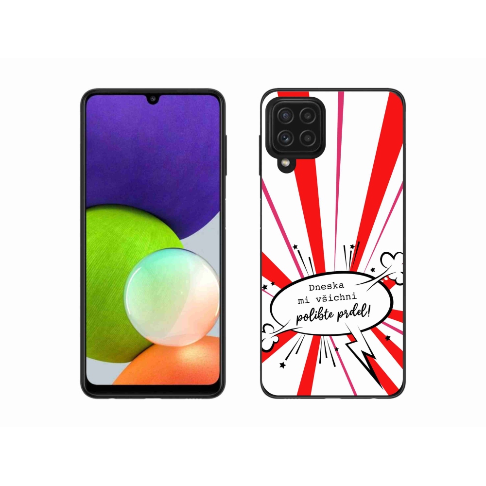 Gelový kryt mmCase na Samsung Galaxy A22 4G - vtipný text 15 bílé pozadí