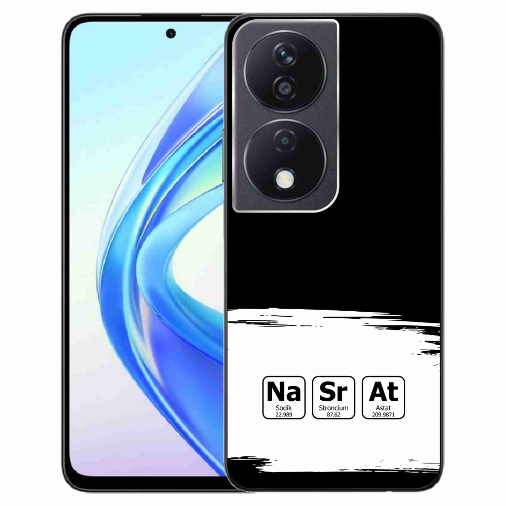 Gelový kryt mmCase na Honor X7b/Honor 90 Smart - chemické prvky bíločerné pozadí