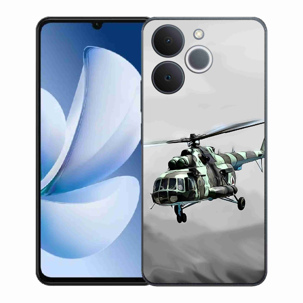 Gelový kryt mmCase na Realme Note 70T - vojenský vrtulník