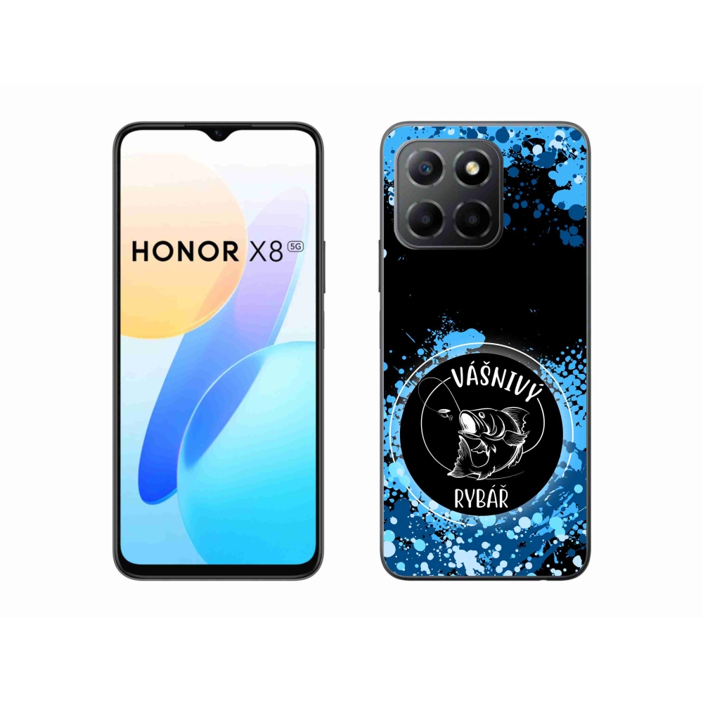Gelový kryt mmCase na Honor X8 5G/Honor 70 Lite 5G - vášnivý rybář černé pozadí