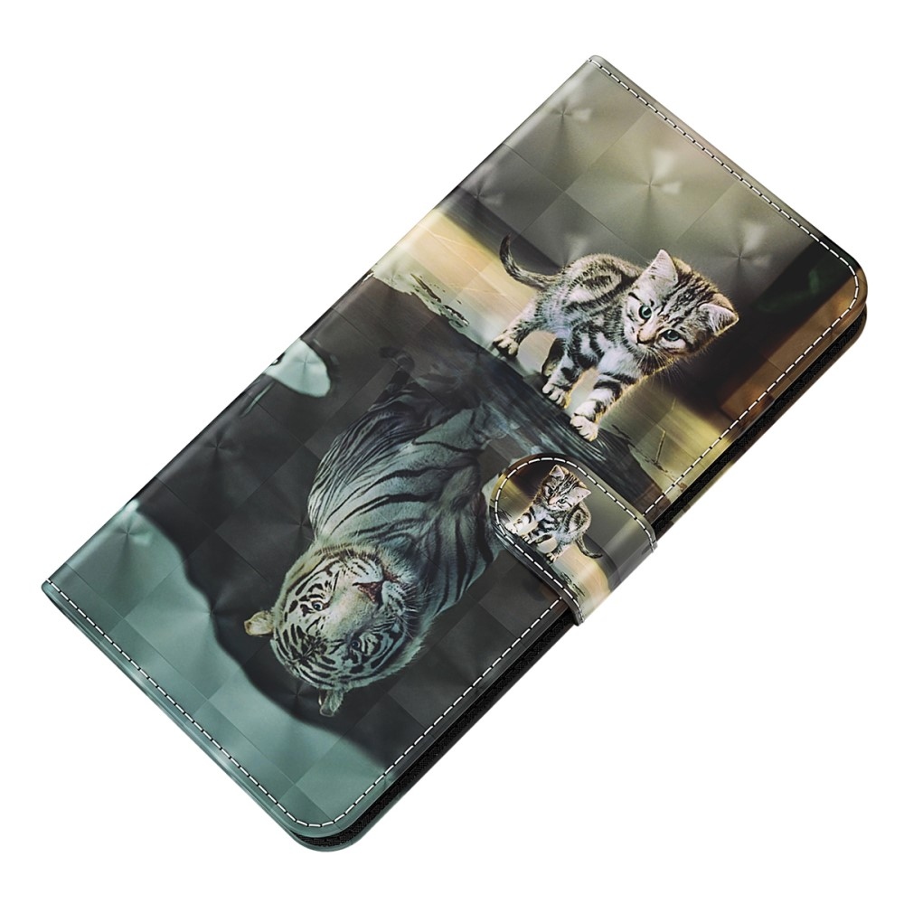 Print knížkové pouzdro na Samsung Galaxy S24 - kočka a odraz tygra