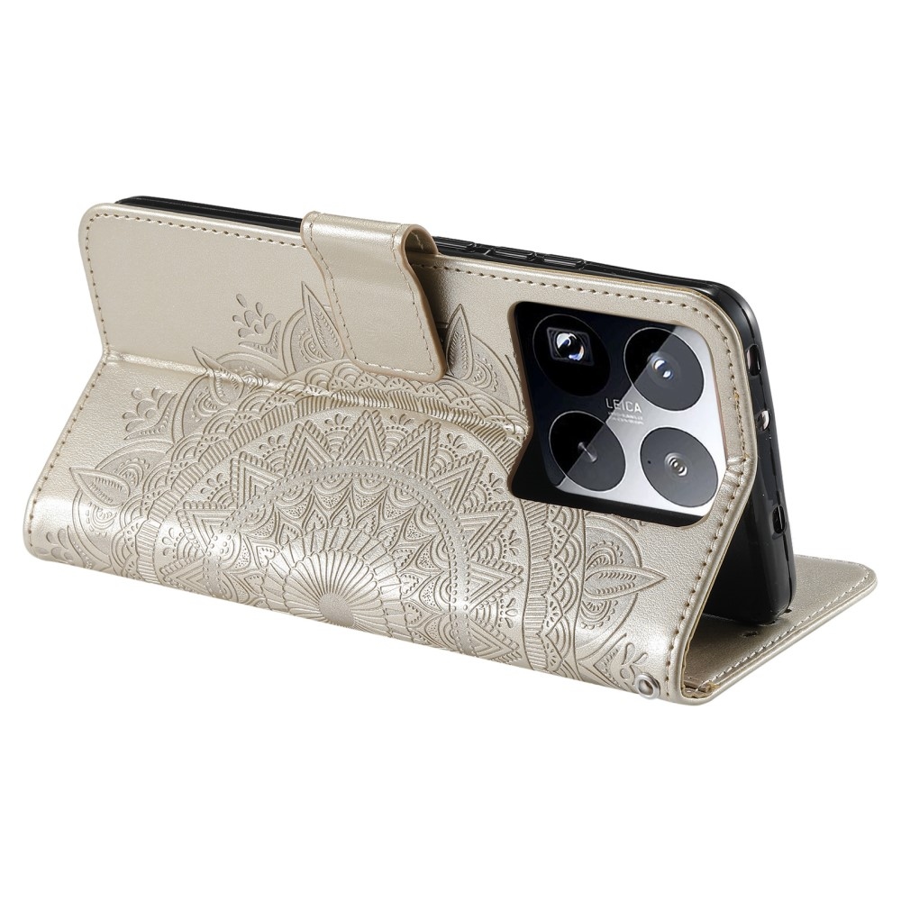 Mandala knížkové pouzdro na Xiaomi 15 Pro - zlaté