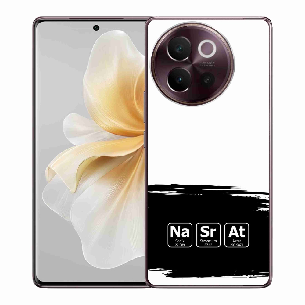 Gelový kryt mmCase na Vivo V40 Lite 5G - chemické prvky černobílé pozadí