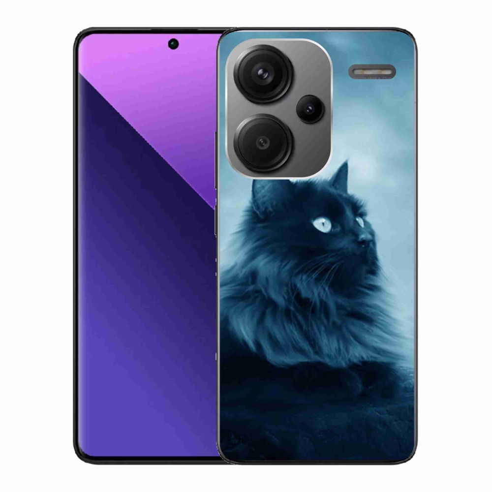 Gelový obal mmCase na Xiaomi Redmi Note 13 Pro+ 5G - černá kočka 1