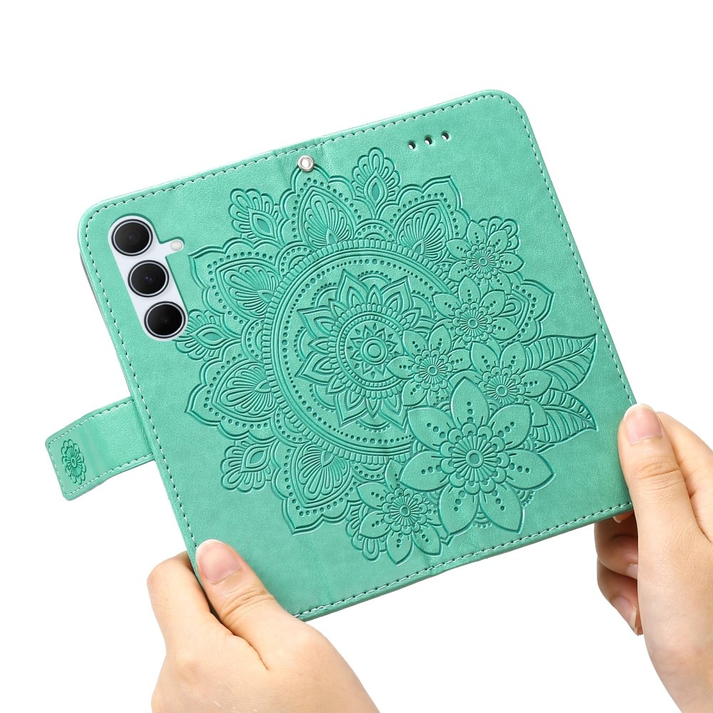 Mandala knížkové pouzdro na Samsung Galaxy A36 5G - modrozelené