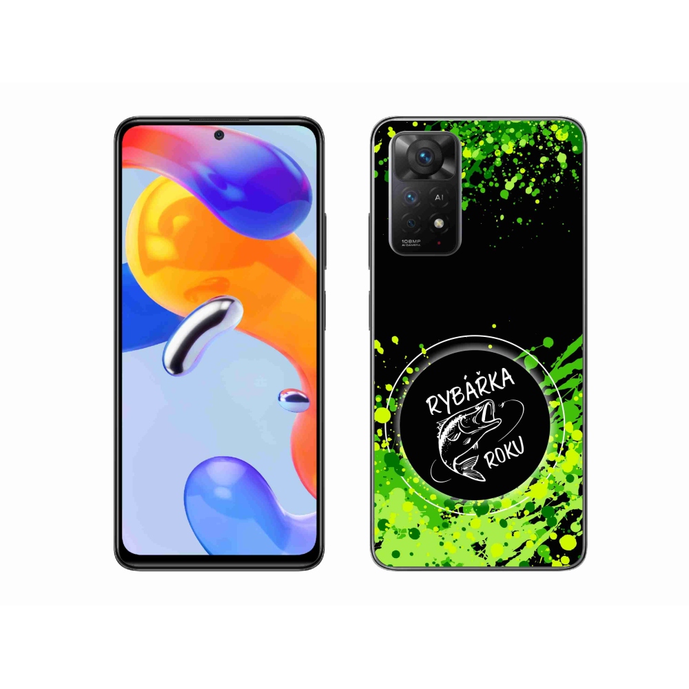 Gelový kryt mmCase na Xiaomi Redmi Note 11 Pro 4G/5G - rybářka roku černé pozadí