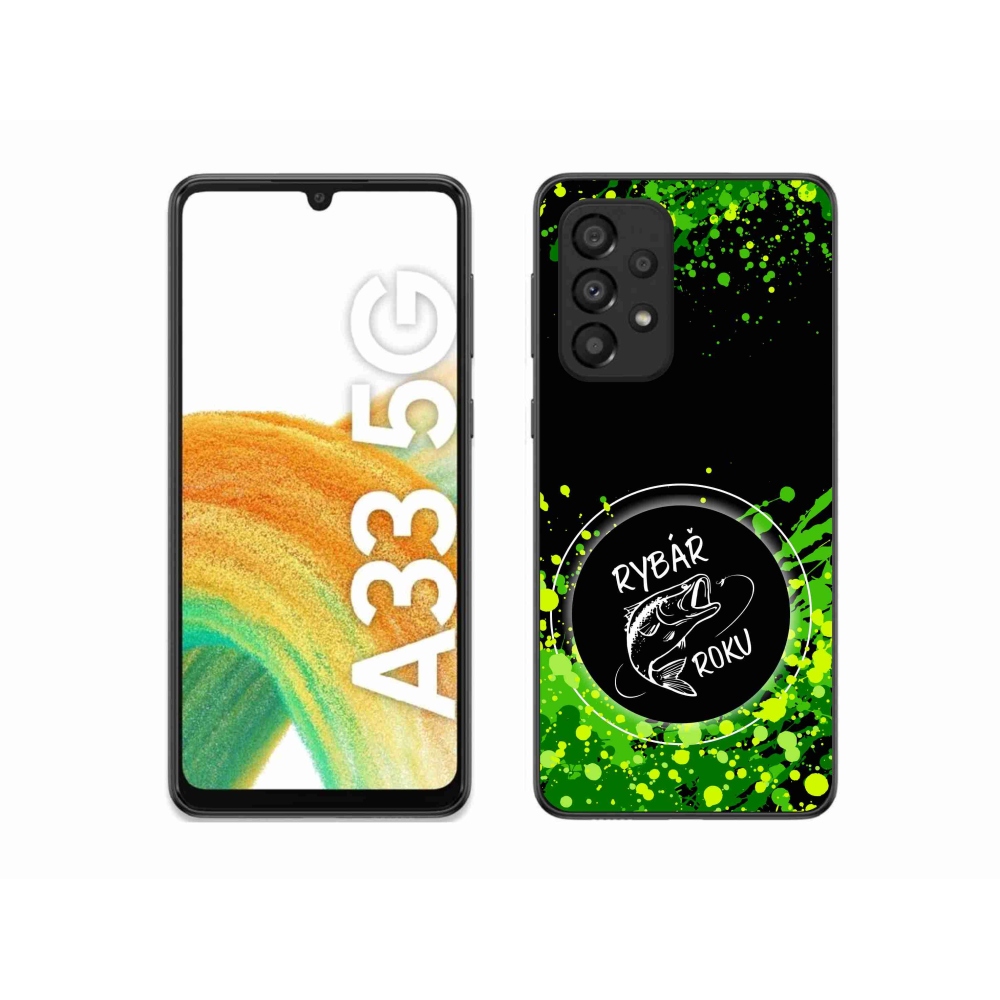 Gelový kryt mmCase na Samsung Galaxy A33 5G - rybář roku černé pozadí