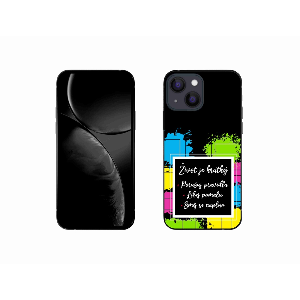 Gelový kryt mmCase na iPhone 13 mini 5.4 - citát 5 černé pozadí