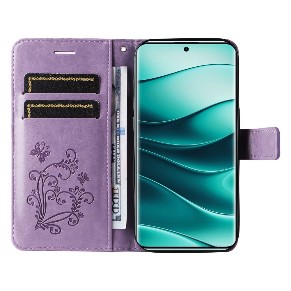 Big Butterfly knížkové pouzdro na Xiaomi Redmi Note 14 Pro 5G/Poco X7 5G/Note 14 Pro+ 5G - fialové